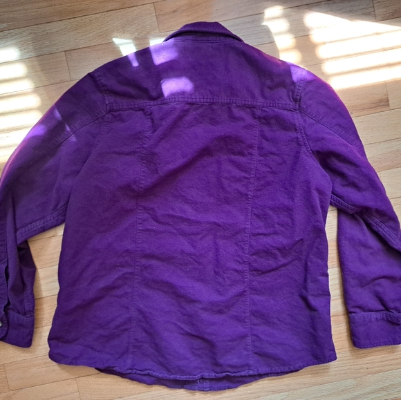 L. L. Bean Women’s Large Purple and Flannel Shirt with two front pockets - Picture 3 of 5